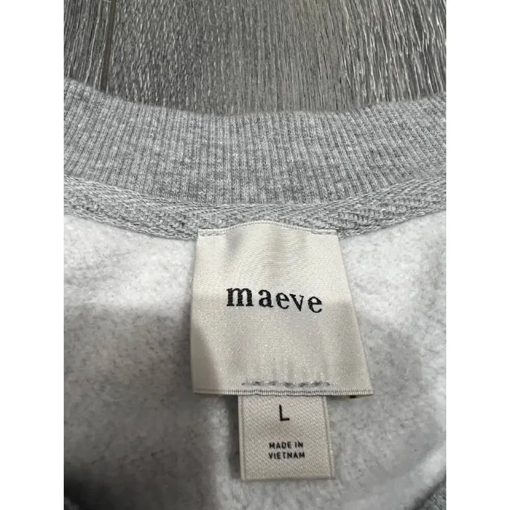 Anthropologie Maeve oversized media pleated pullover sweatshirt Gray L A006724